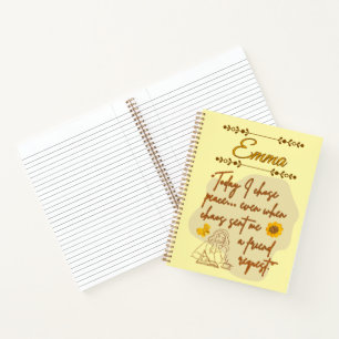 Cuaderno en espiral de energía de niña suave estét