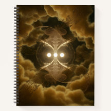 Cuaderno en espiral de energía dorada abstracta