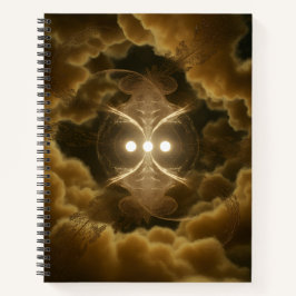 Cuaderno en espiral de energía dorada abstracta