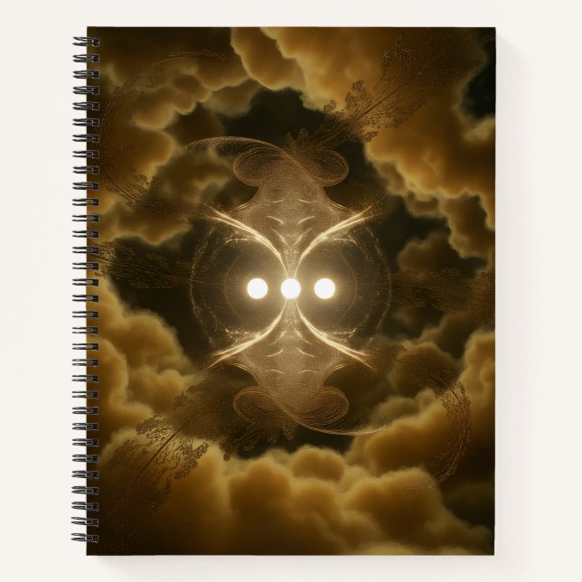 Cuaderno en espiral de energía dorada abstracta (Anverso)