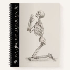 Cuaderno en espiral de esqueleto divertido y genia