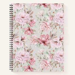 Cuaderno en espiral de estampado floral
