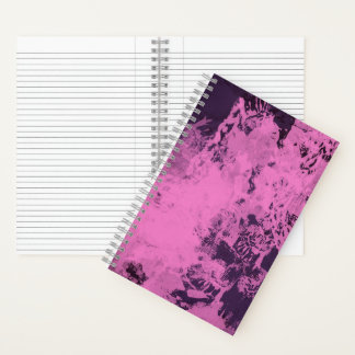 Cuaderno en espiral de estilo pintura grunge rosa