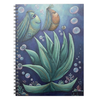 Cuaderno en espiral de fantasía submarina estética