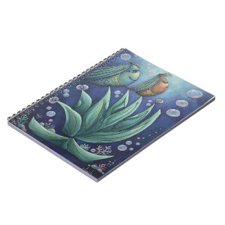 Cuaderno en espiral de fantasía submarina estética