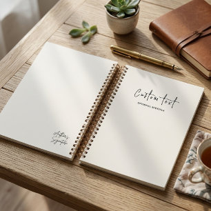 Cuaderno en espiral de firma de autor minimalista 