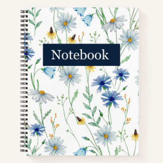 Cuaderno en espiral de flor silvestre azul 🌸