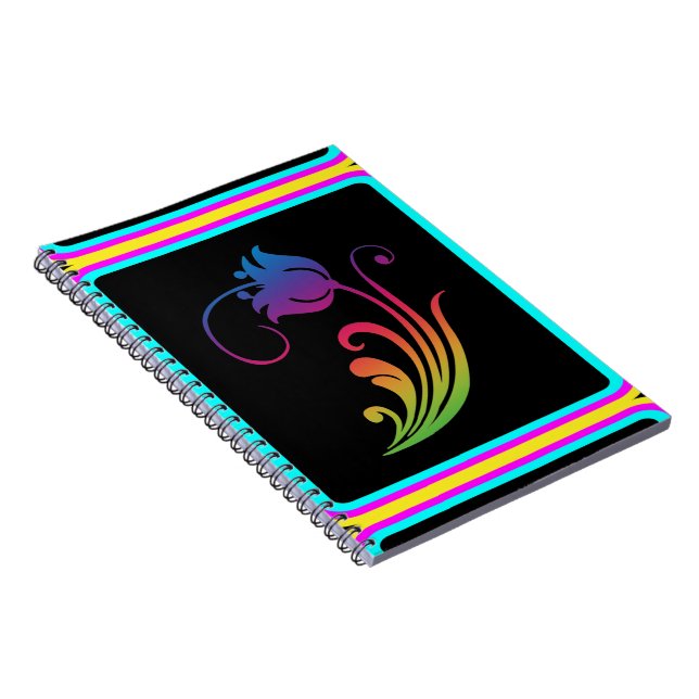 Cuaderno en espiral de flores (Lado Derecho)