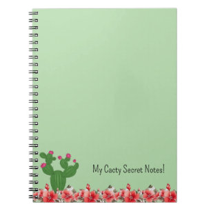 Cuaderno en espiral de flores naranjas de cactus v