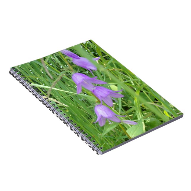 Cuaderno en espiral de flores púrpuras preciosas (Lado Derecho)