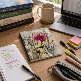 Cuaderno en espiral de flores silvestres