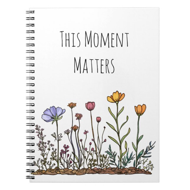 Cuaderno en espiral de flores silvestres "Este mom (Frente)