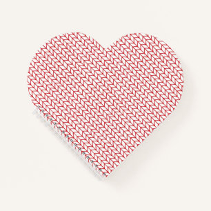 Cuaderno en espiral de forma de corazón de punto d