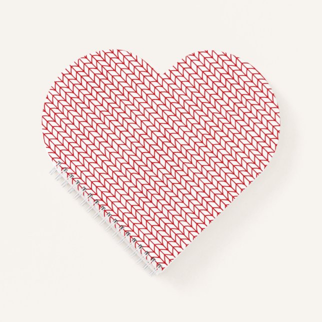 Cuaderno en espiral de forma de corazón de punto d (Anverso)
