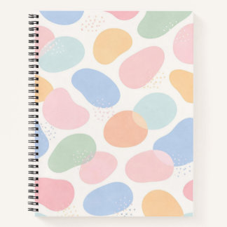 Cuaderno en espiral de formas abstractas en pastel
