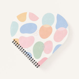 Cuaderno en espiral de formas abstractas en pastel
