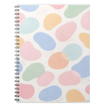 Cuaderno en espiral de formas abstractas pastel es