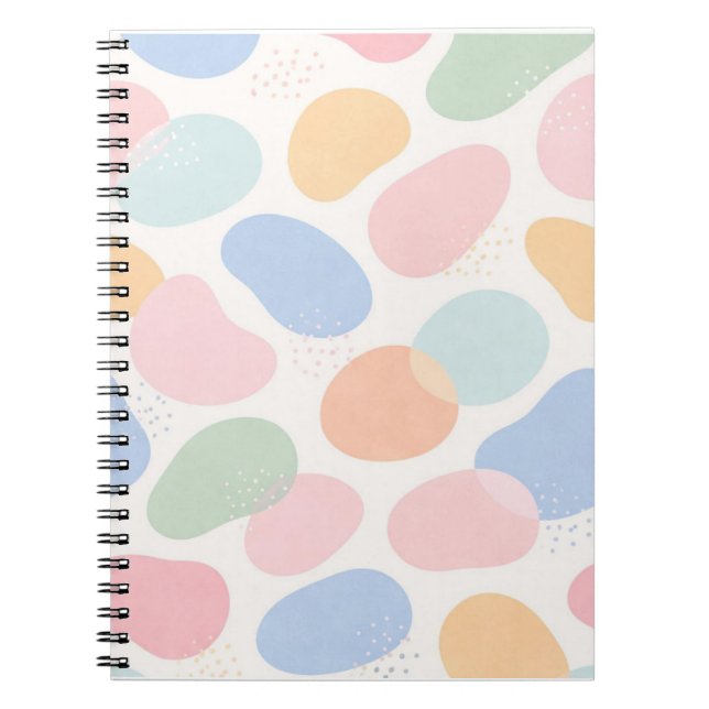 Cuaderno en espiral de formas abstractas pastel es (Frente)