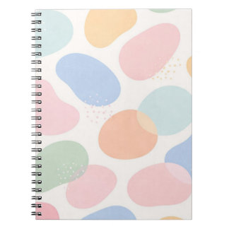 Cuaderno en espiral de formas abstractas pastel es