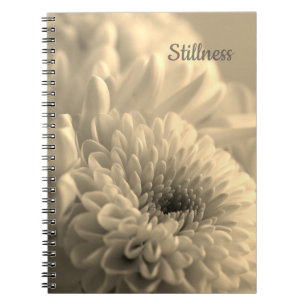 Cuaderno en espiral de foto de flor sepia