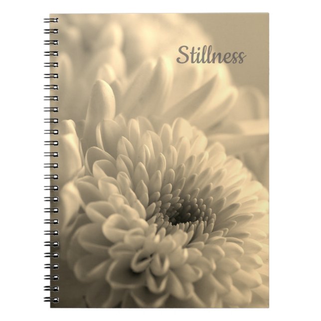 Cuaderno en espiral de foto de flor sepia (Frente)