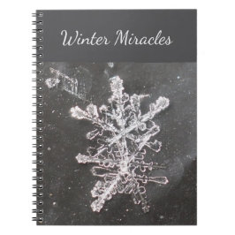 Cuaderno en espiral de fotografía de copo de nieve