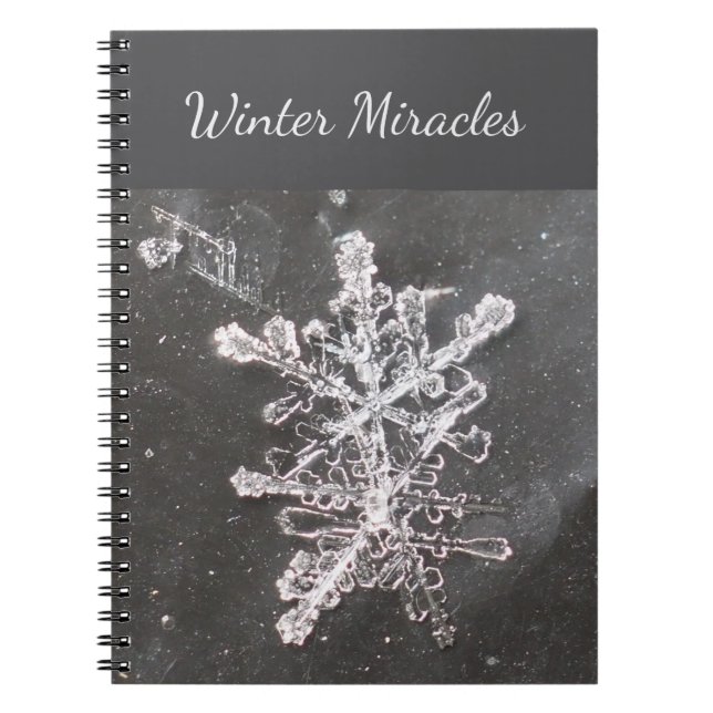 Cuaderno en espiral de fotografía de copo de nieve (Frente)