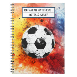 Cuaderno en espiral de fotos de fútbol de regreso 