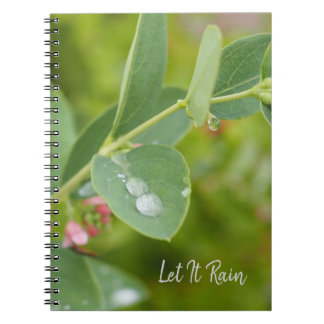 Cuaderno en espiral de fotos de gotas de lluvia en