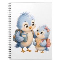 Cuaderno en espiral de fotos de hermanos de pájaro