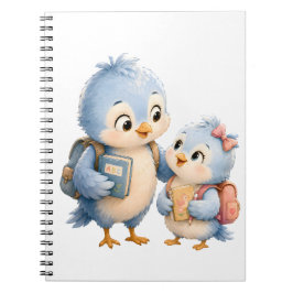 Cuaderno en espiral de fotos de hermanos de pájaro