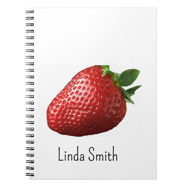 Cuaderno en espiral de frutas de fresa linda (Frente)