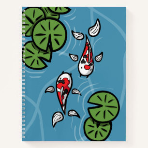 Cuaderno en espiral de Fuku y Heiwa la carpa