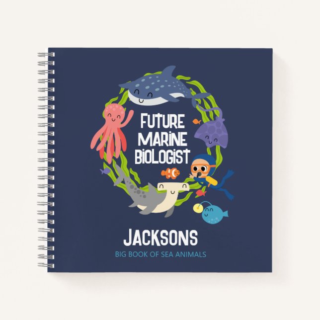 Cuaderno en espiral de futuro biólogo marino (Anverso)