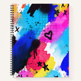Cuaderno en espiral de garabato de explosión de co