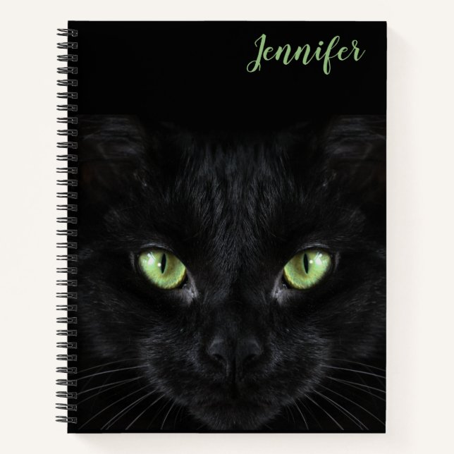 Cuaderno en espiral de gato negro (Anverso)