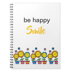 Cuaderno en espiral de girasoles Be Happy 