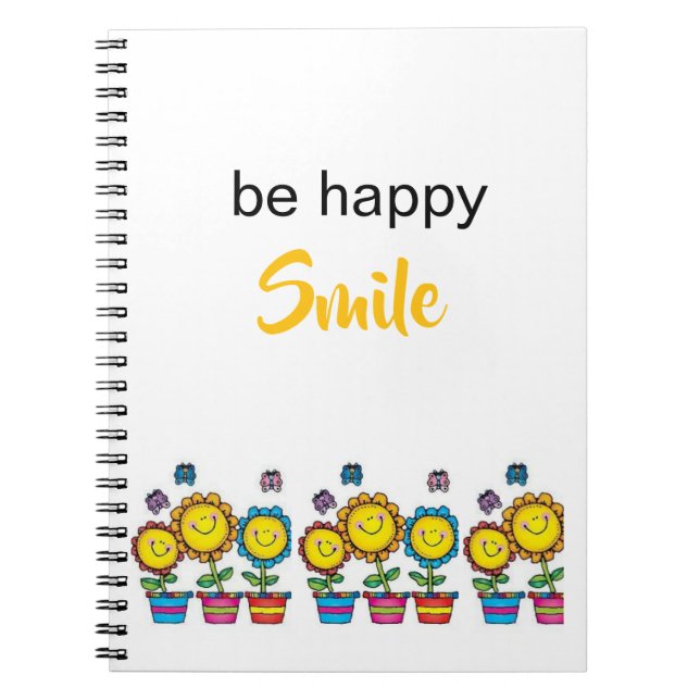 Cuaderno en espiral de girasoles Be Happy  (Frente)