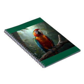 Cuaderno en espiral de guacamayo colorido vibrante