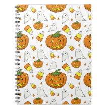 Cuaderno en espiral de Halloween – Fantasmas y maí