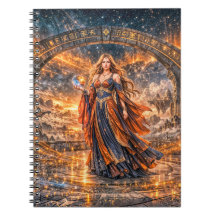 Cuaderno en espiral de hechicera cósmica - Fantasí