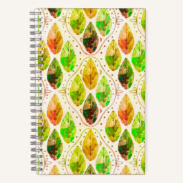 Cuaderno en espiral de hoja de otoño