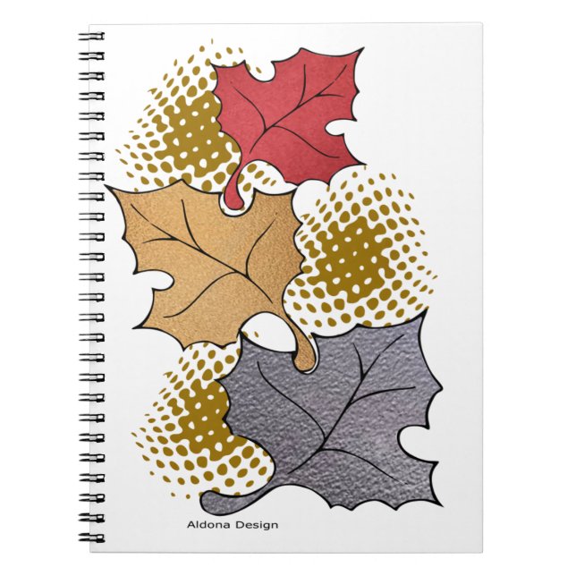 Cuaderno en espiral de hojas de otoño (Frente)