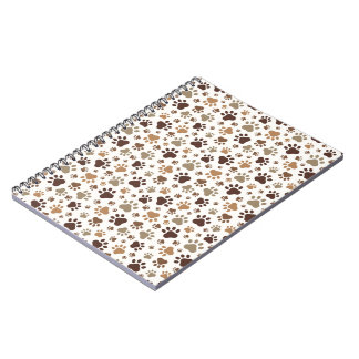 Cuaderno en espiral de huellas de patas embarradas