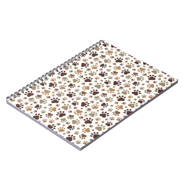 Cuaderno en espiral de huellas de patas embarradas (Lado Izquierdo)