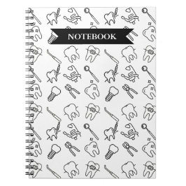 Cuaderno en espiral de iconos dentales de estética