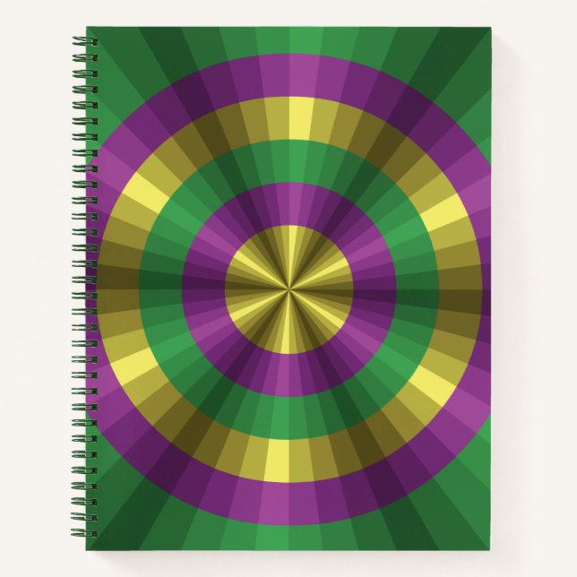 Cuaderno en espiral de ilusión de Mardi Gras (Anverso)