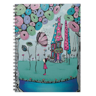 Cuaderno en espiral de ilustración de niña caprich