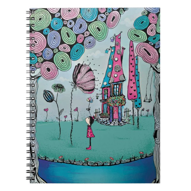 Cuaderno en espiral de ilustración de niña caprich (Frente)