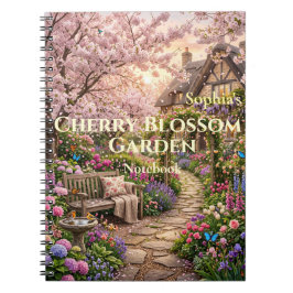 Cuaderno en espiral de jardín de cerezos personali